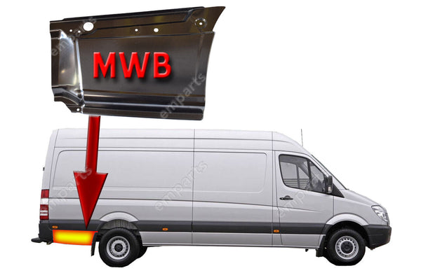 For Mercedes Sprinter MWB Side Lower Panel Metal Repair Moulding O/S 2 ...